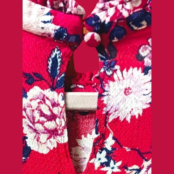 TORRID New Plus Size Pink Floral Mock Neck Ruffle Tank Top 4X - Picture 9 of 16